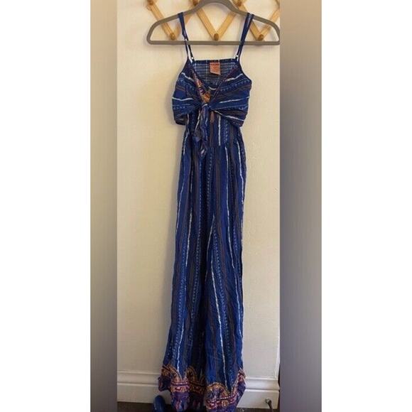 Flying Tomato Jumpsuit Women's Small Sleeveless Wide Leg Tribal Stripe Open Back - Picture 2 of 7